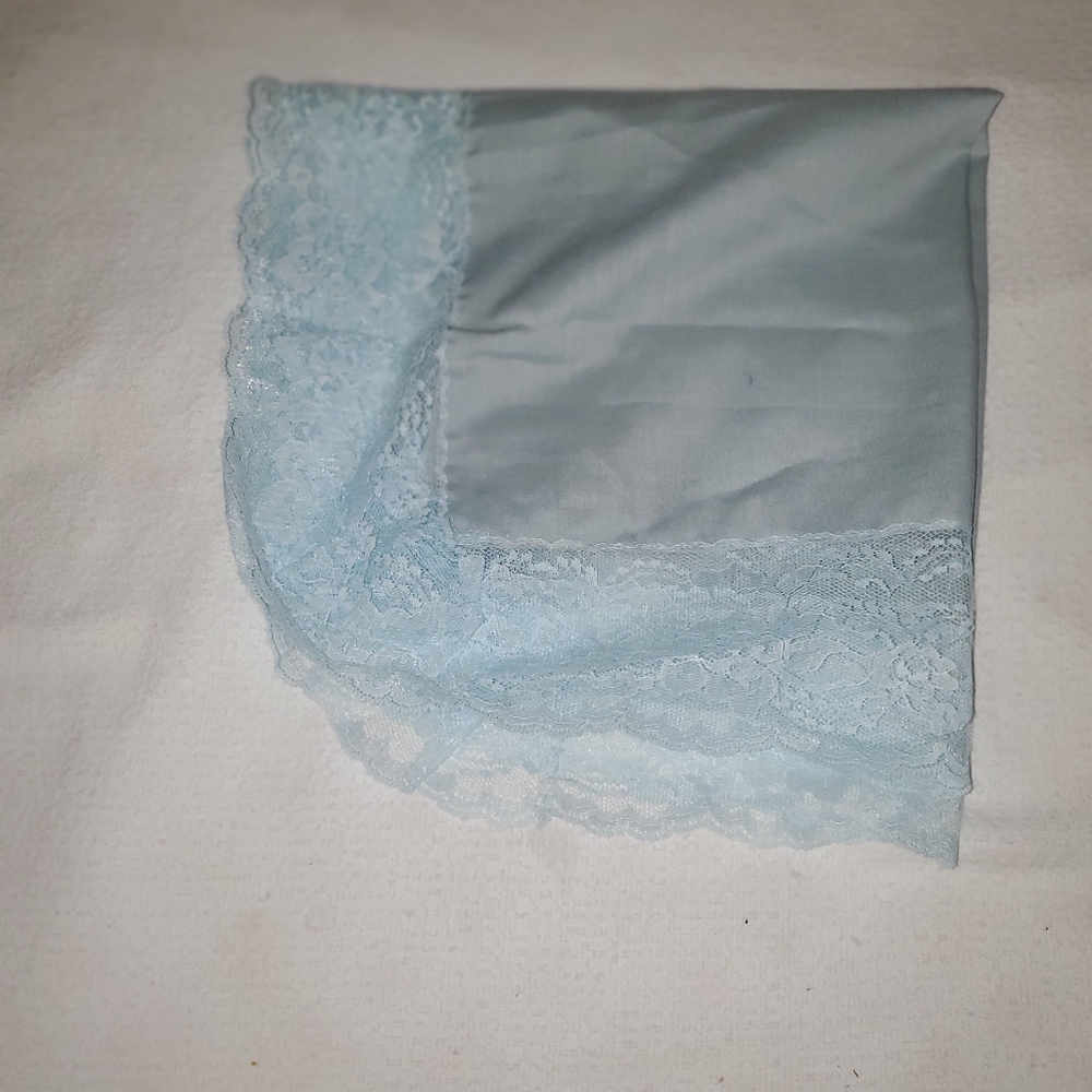 Blue Linen Hankerchief - Picture 2 of 3